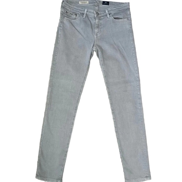 AG Adriano Goldschmied Gray Denim Stevie Ankle Zip Slim Straight Leg Jeans 27R - Picture 12 of 15